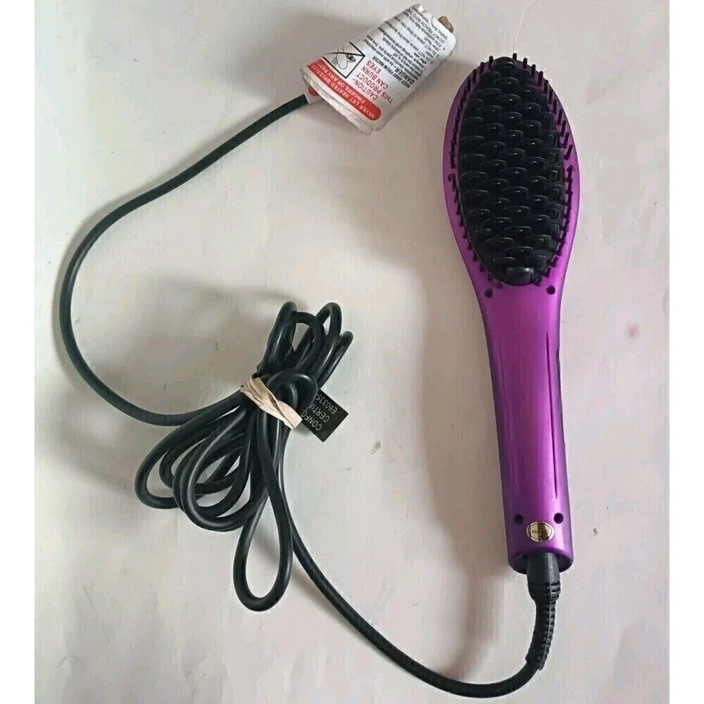 Neo Choices Ionic Heated Straightening Brush Purple Custom Temperature Setting
